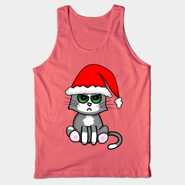 Bah Humbug Cat (Large Print) Tank Top by Aeriskate